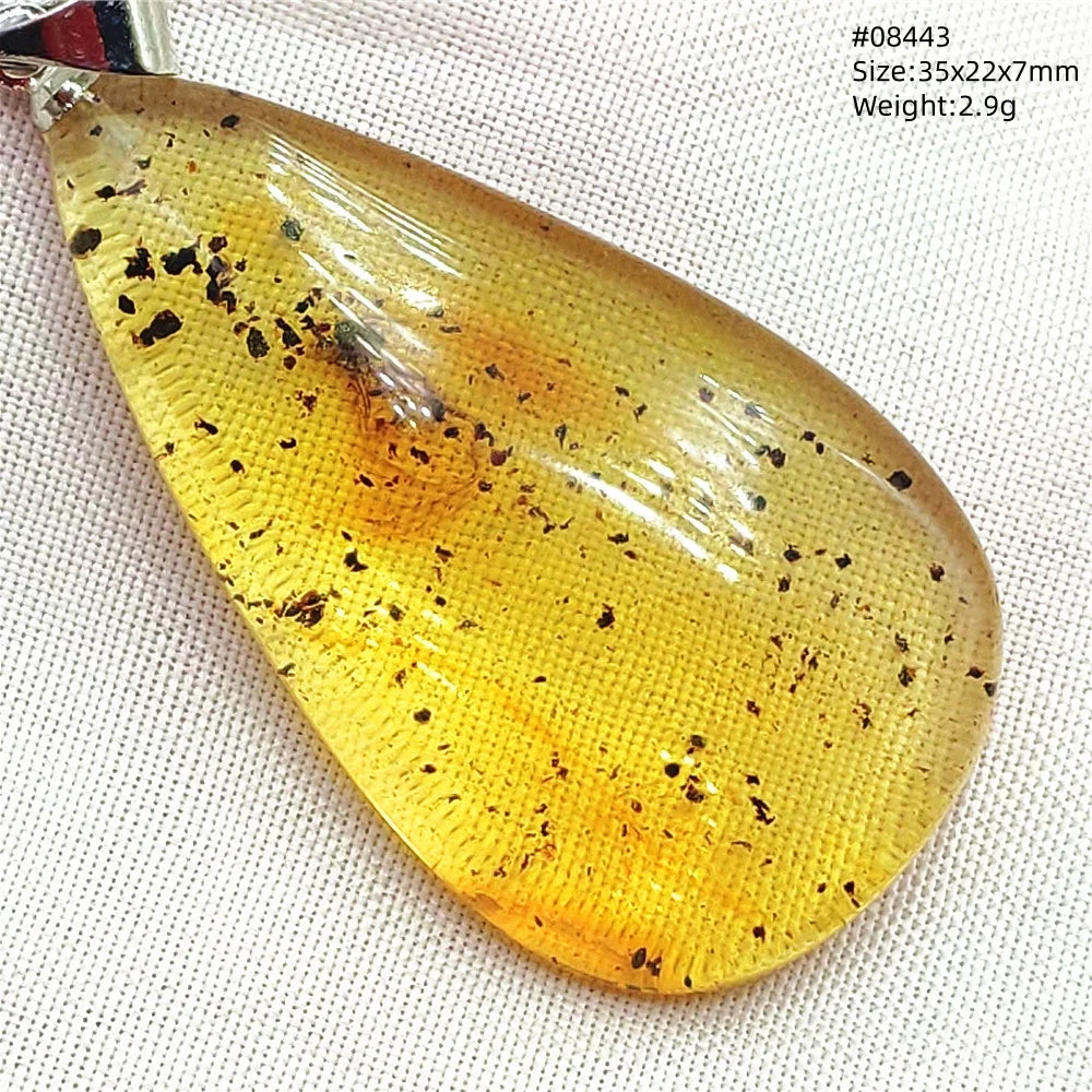 Natürlicher Piebald-Bernstein-Anhänger, gelber Bernstein, 36 x 23 x 14 mm, Edelstein-Anhänger, Halskette, Schmuck, AAAAA