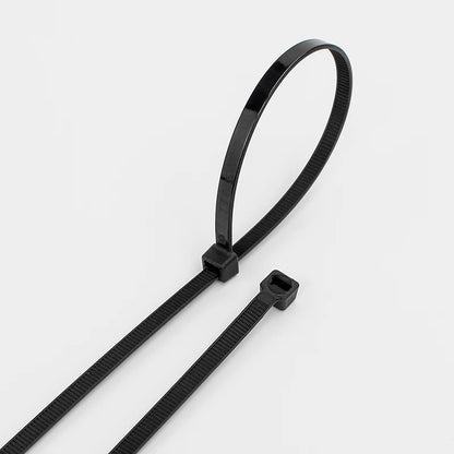 Kunststoff-Nylon-Kabelbinder, 100 Stück, schwarz, 5 x 300 Kabelbinder-Befestigungsring, 3 x 200 Kabelbinder-Reißverschluss mit 5 x 200 selbstsicherndem Nylon-Kabelbinder
