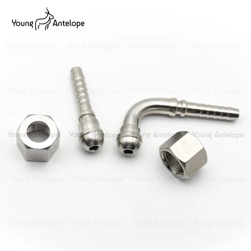 Hochdruckschlauch aus Edelstahl 304, Crimpverbindung, gerader/90-Grad-Winkel, Innengewinde, Zoll-Bierschlauchverbindung, Hydraulikschlauch