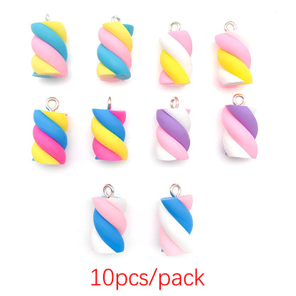 5/10 stücke Bunte Simulation Marshmallow Charms Harz Candy Anhänger für DIY Armbänder Halsketten Ohrringe Schmuck Machen Accessori