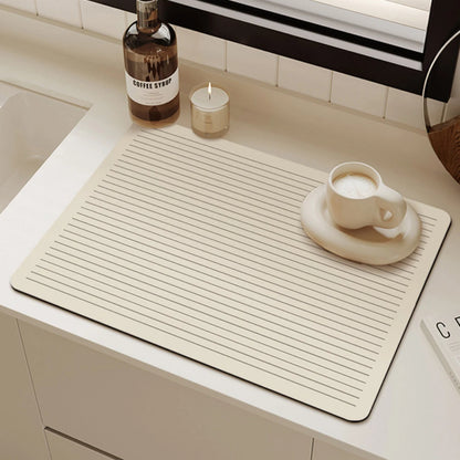 Schachbrettmuster Gummi-Küchenabtropfmatte Saugfähige Rutschfeste Geschirrabtropfmatte für Kaffeemaschine Teetasse Geschirr Dekoration