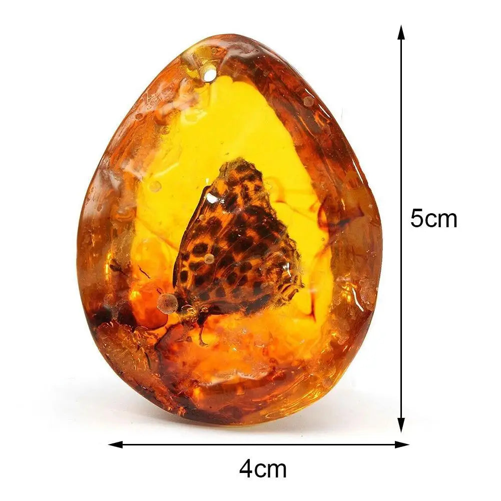 5*4cm schöne Bernstein Schmetterling Insekten Stein Anhänger Halskette Edelstein für DIY Jewell ery Anhänger Handwerk Heim textilien Z5n1