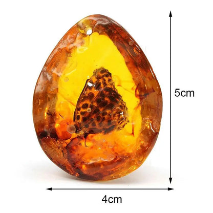5*4cm schöne Bernstein Schmetterling Insekten Stein Anhänger Halskette Edelstein für DIY Jewell ery Anhänger Handwerk Heim textilien Z5n1