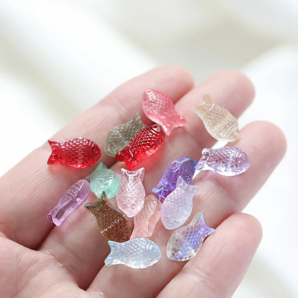 10 teile/los Allmähliche Kleine Goldfisch Glas Perlen Kristall Tschechische Spacer Perlen Für DIY Schmuck Machen Halskette Handgemachte Accessoires