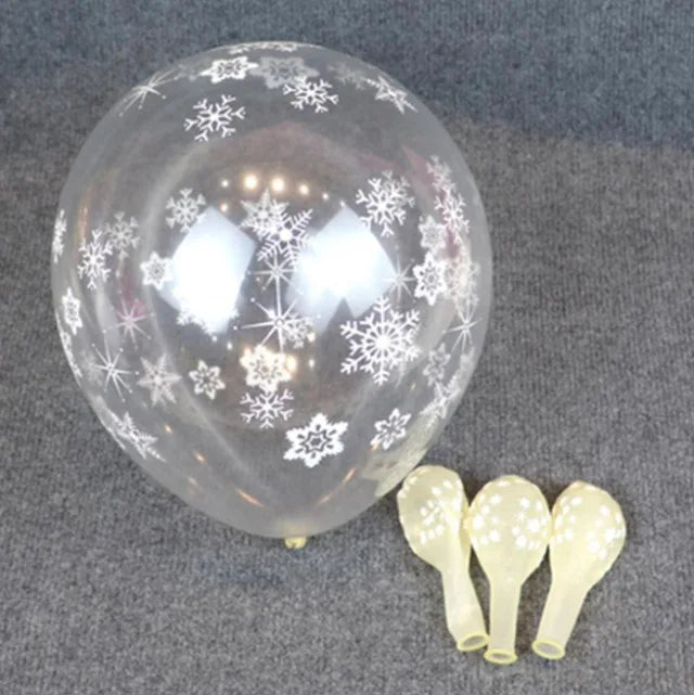 Weihnachtsdekorationen, Schneeflocken-Latexballon, weiß und blau, Winterwunderland, Eis, Schnee, Partyzubehör, Weihnachts- und Geburtstagsdekoration