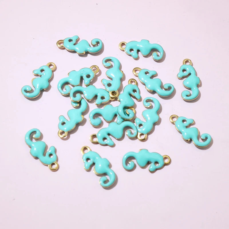 20 Stück 12x6mm Edelstahl Seepferdchen Hippocampus Emaille Anhänger Anhänger Edelstahl DIY Schmuck Herstellung Zubehör Ergebnisse