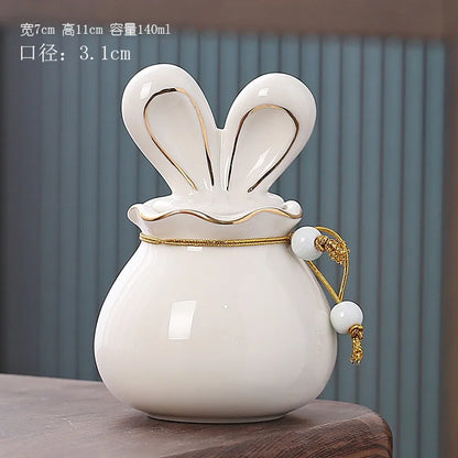 Rabbit Funeral Urn Ceramic Pet Ashes Cat Pet Urn Personalized Urn for Pets Animal Burial Urnas for Human Ashes Dog Memorial