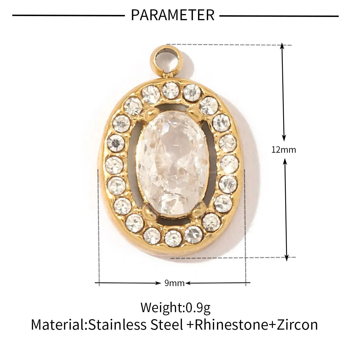 3 teile/los Mode Edelstahl Zirkon Kristall Charms Oval Stern Herz Runde Quadrat HorseeyeStone Halskette DIY Kleine Anhänger