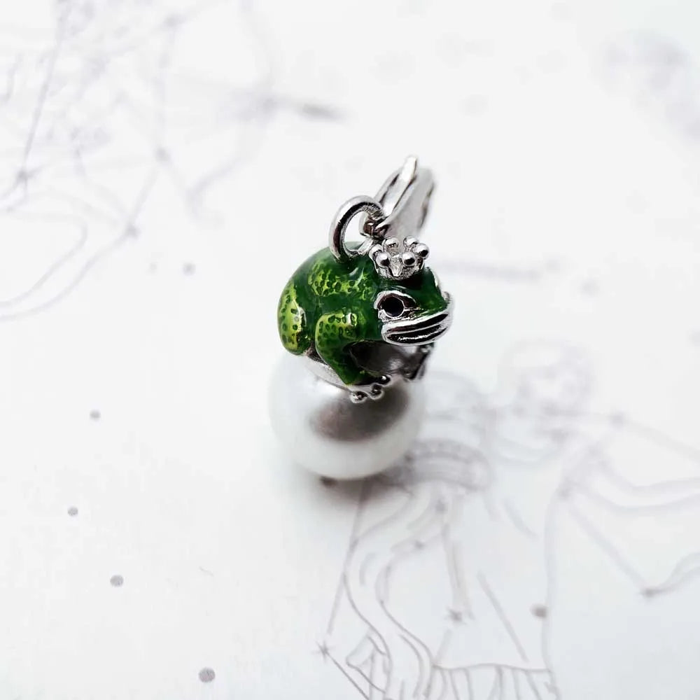 Charme Frosch Mit Perle 925 Sterling Silber Anhänger Neue Mode Schmuck Handgemachte Handwerk Für Frauen Männer