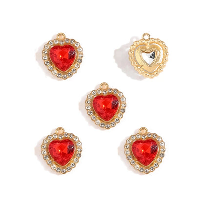 10 stücke Mehrfarbige Herz harz Kristall Strass Liebe Anhänger Dekoration Handwerk DIY Für Die Herstellung Von Ohrringe Halskette Schmuck W484