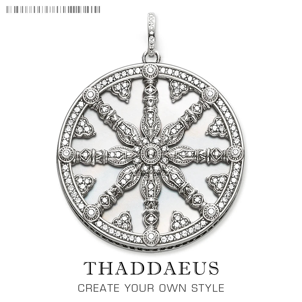Anhänger Splenic Root Herz Third-Eye Throat Chakra Lotus Karma Wheel, brandneuer Vintage-Schmuck Bijoux Geschenk für Frau Mädchen Männer
