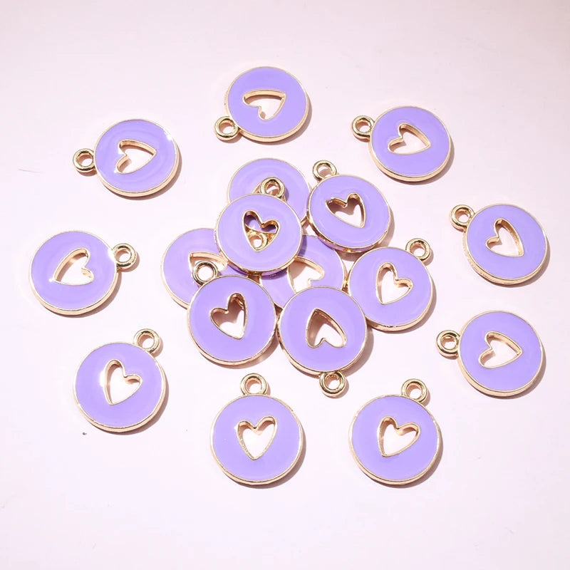 20 Stück 15 x 12 mm Emaille doppelseitig hohle Herz Charms Anhänger DIY Schmuckherstellung Zubehör für Armband Ohrringe Halskette
