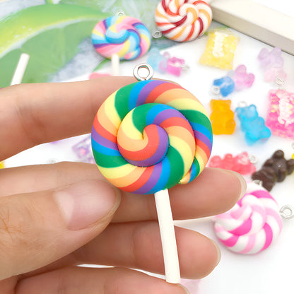 32-teiliges Kunstharz-Lutscher-, Ombre-Bär- und Süßigkeiten-Charms, kreatives Anhänger-Set für DIY-Ohrringe, Schlüsselanhänger und Taschenzubehör.