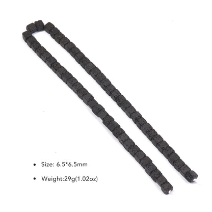 Piedras volcánicas natürliche schwarze Lava zylindrische quadratische Abacus-Steinperlen für Schmuckherstellung, DIY-Schmuck, Armbänder, handgefertigt