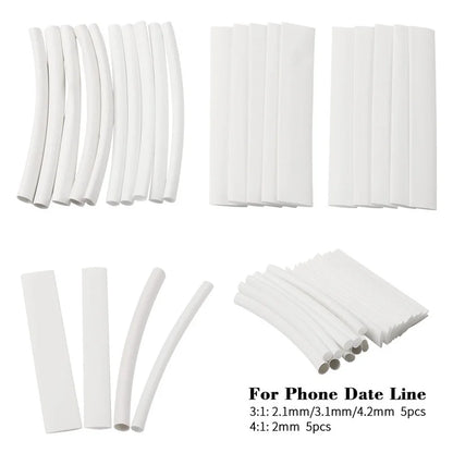 20pcs Wärme Schrumpfen Rohr Hülse Weiß 3/4:1 Wrap Draht Für iPhone Für iPad Für Android Für Samsung Daten Linie Isolierung Sleeving