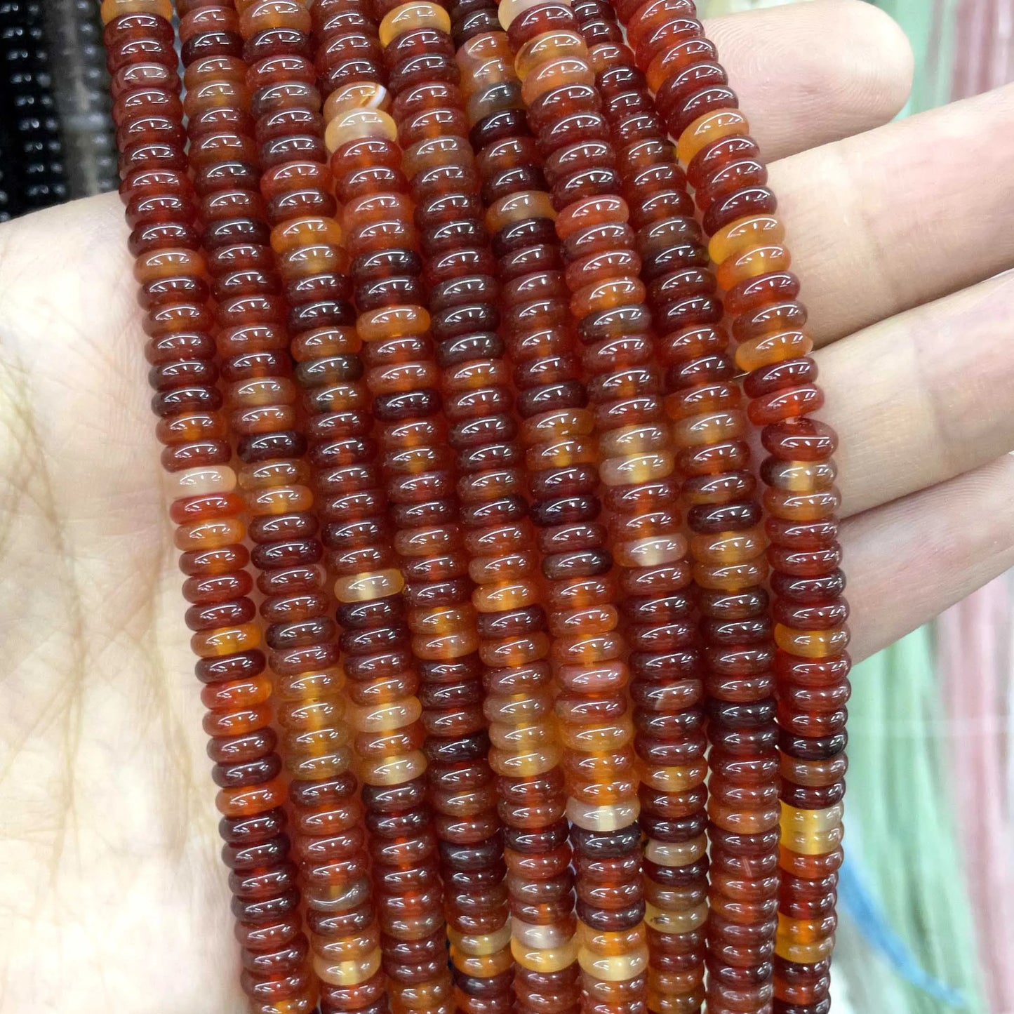 Naturstein Rondelle 2X6mm Türkise Quarz Jaspis Achate Flache Runde Spacer Perlen für Schmuckherstellung DIY Armband Zubehör