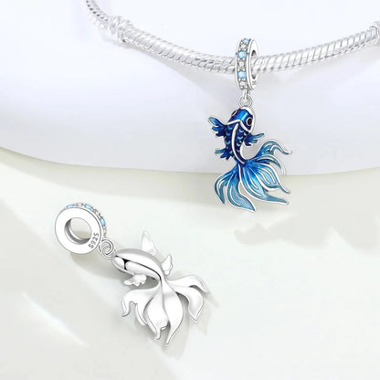 Charms-Anhänger aus 925er-Sterlingsilber mit blauen Ozean-Serie, passend für das DIY-Armband der Marke, Damenschmuck, Geschenke für Freundin