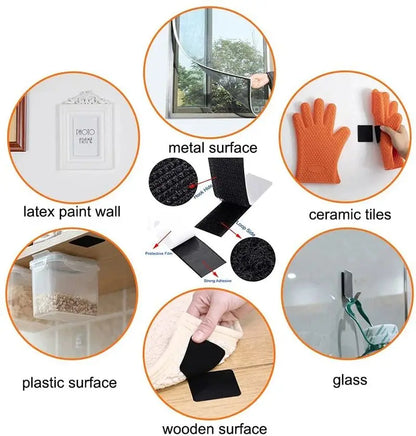 Magischer Nylon-Aufkleber zum Kratzen, selbstklebende Klettverschlussbänder, doppelseitige Streifen mit Kleber für DIY-Bastelzubehör