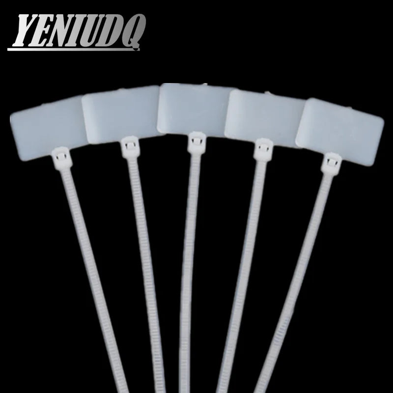 100 Stück Nylon-Krawattenanhänger, selbstsichernde Netzwerkkabel, Reißverschluss, Wickelschlaufe, Drahtbänder, Etikett, 3 x 100 mm, 4 x 150 mm, 4 x 200 mm