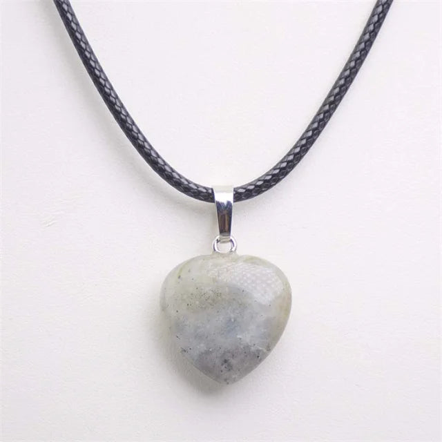 Natürliche Achate Türkise Rosa Quarz Herzform Anhänger Kristall Amethysten Heilung Edelstein Halskette Frauen Charme Männer Schmuck