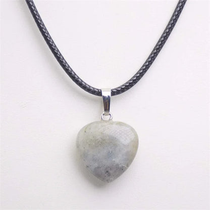 Natürliche Achate Türkise Rosa Quarz Herzform Anhänger Kristall Amethysten Heilung Edelstein Halskette Frauen Charme Männer Schmuck