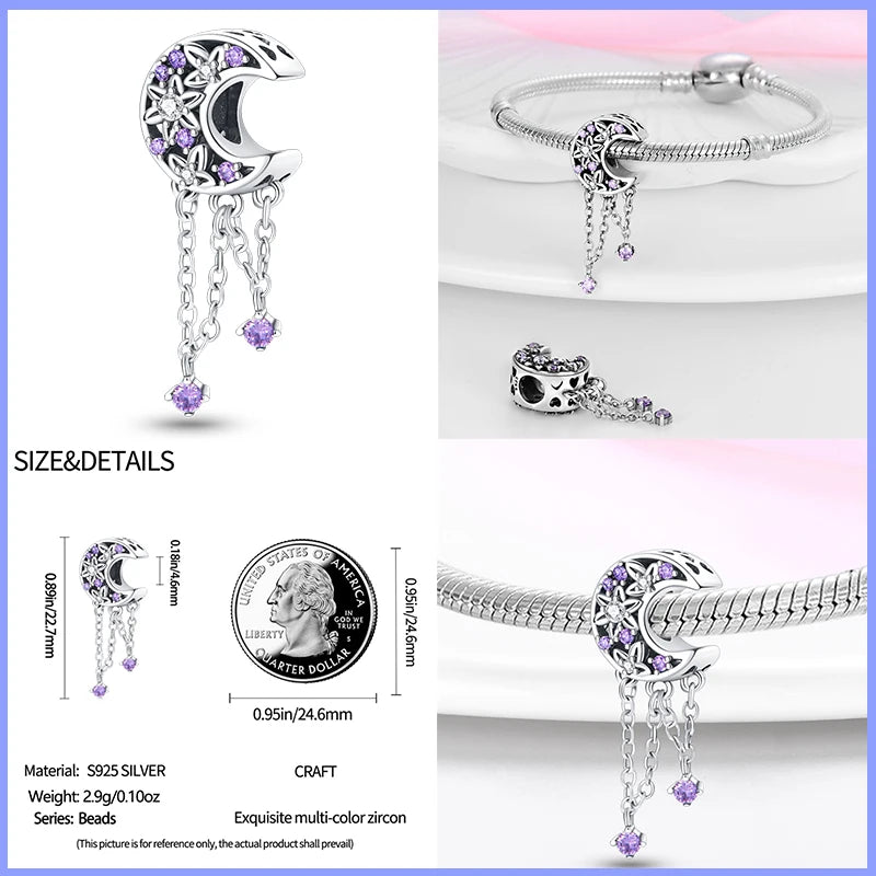 Modische 925er-Sterlingsilber-Charms mit buntem Traumfänger, Perlen für Qikaola 925 Original-Armbänder, exquisiter DIY-Schmuck, Geschenke