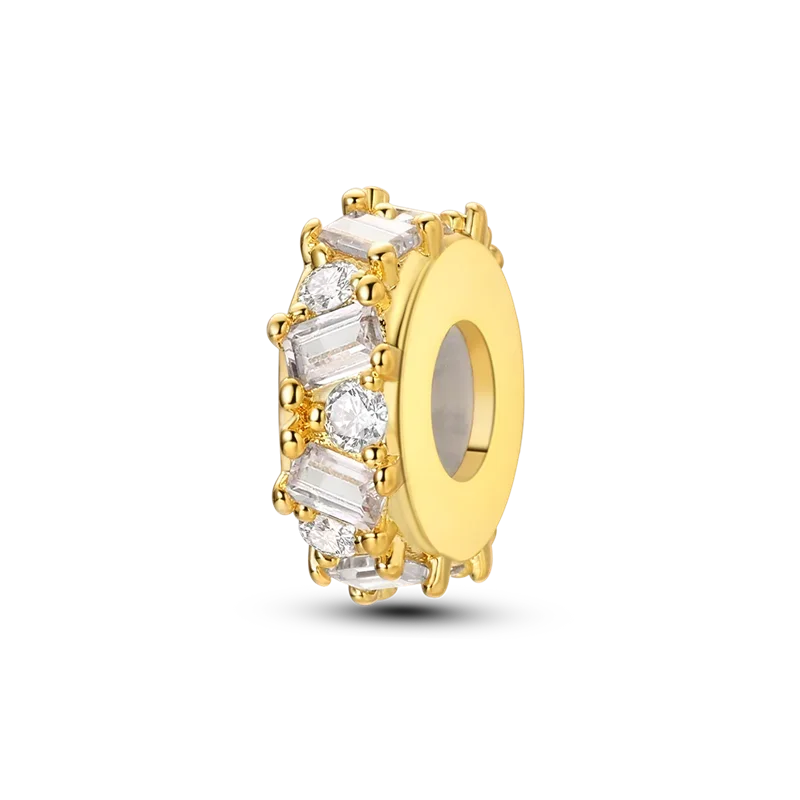 Gold-Serie, DIY-Charms, Original-Charms aus 925er-Sterlingsilber mit eingelegtem Zirkonium, Sonnen- und Leoparden-Anhänger, passend für Armbänder, Schmuck, Geschenkmarkierung