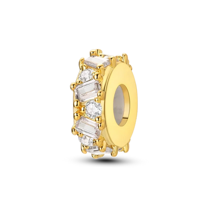 Gold-Serie, DIY-Charms, Original-Charms aus 925er-Sterlingsilber mit eingelegtem Zirkonium, Sonnen- und Leoparden-Anhänger, passend für Armbänder, Schmuck, Geschenkmarkierung