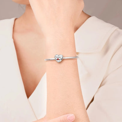 Bezaubernde herzförmige Perlen aus 925er-Sterlingsilber, Familie, Liebe, Tier, Fußabdruck, Charm-Armband, Halskette, passend für Frauen, DIY-Urlaubsgeschenke