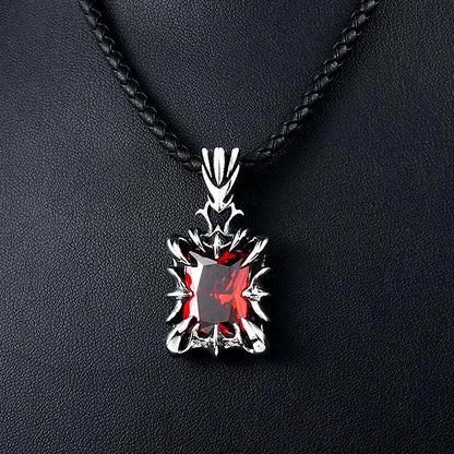 Vintage Mode rot/schwarz/blau/grün Farbe Stein Anhänger Halskette für Männer Frauen Edelstahl Punk Paar Schmuck Drops hipping