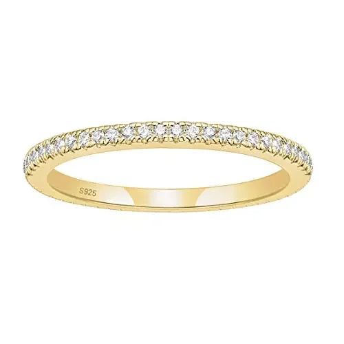 Trumium 2 mm echtes S925-Sterlingsilber, Ehering, Zirkonia, volle Ewigkeit, stapelbar, Verlobungsringe für Frauen und Mädchen, Geschenke