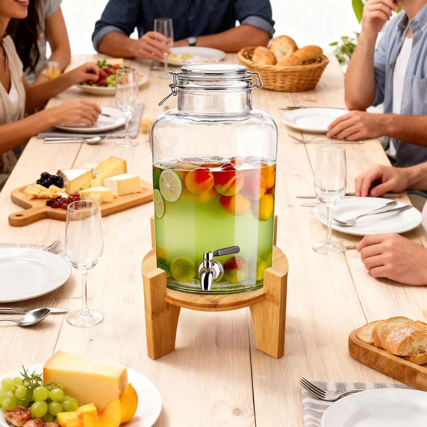 Getränke Spender Stehen Runde Basis Holz Party Liefert Wasser Saft Krug Spender Basis Für Restaurant Bar Hochzeit