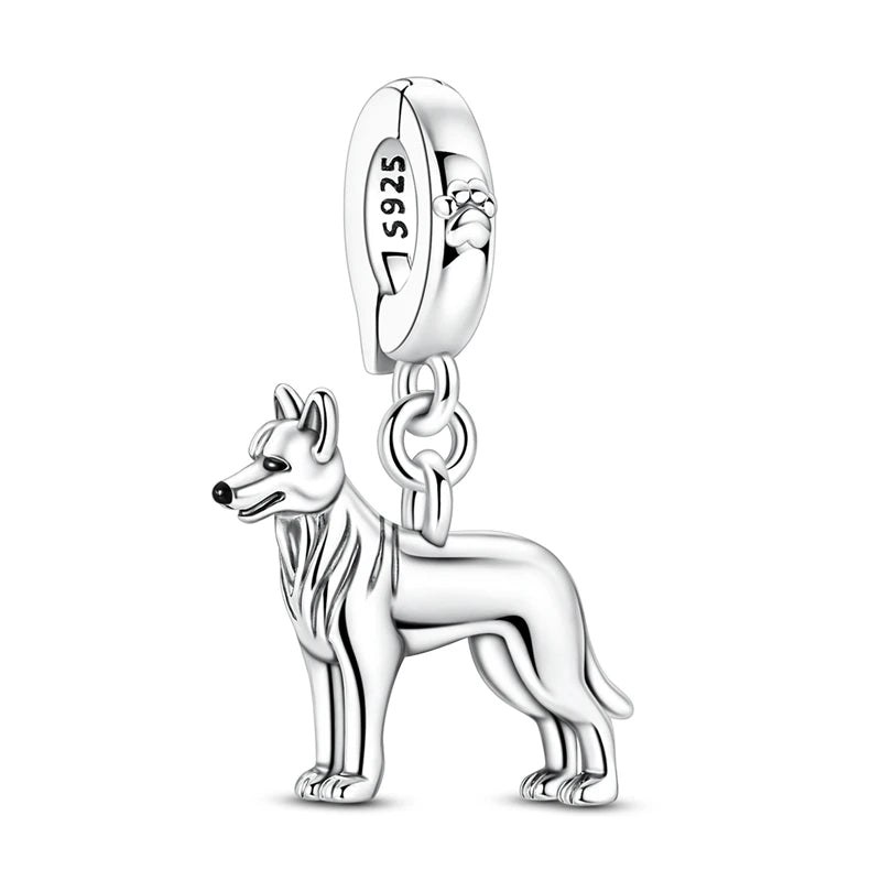 Neue Original 925 Silber Sterling Charms Perlen Anhänger Katze Hund Löwe Tiger Mädchen Junge Charms Fit Armband Frau Mode Schmuck Geschenk