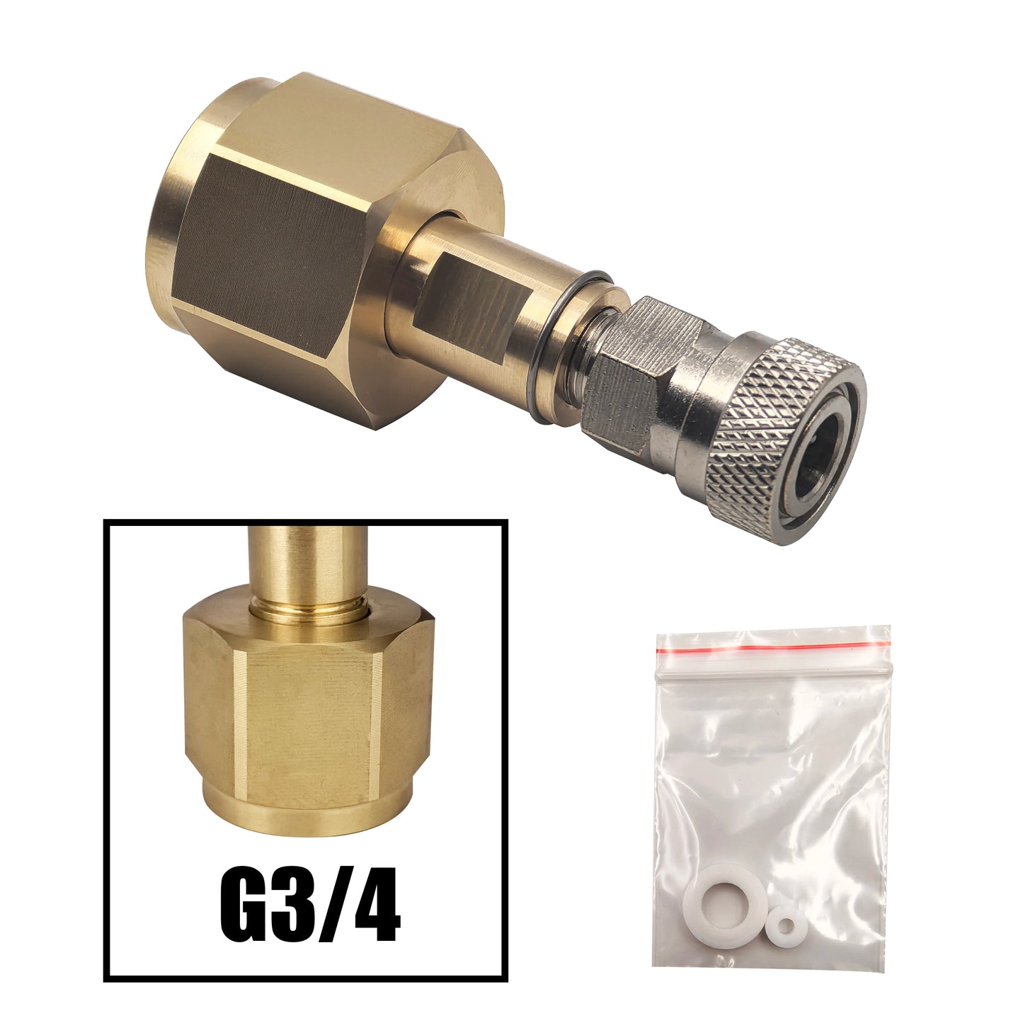 HPA CO2 Kohlendioxid-Tank CGA320 G3/4 W21.8 Mutter Nippelanschlüsse 8 mm Schnellkupplung Soda Maker Mineralwasser