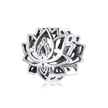 WOSTU Echt 925 Sterling Silber Herz Perlen Blume Retro Muster Charms Anhänger Fit Original DIY Armband Halskette Silber Schmuck