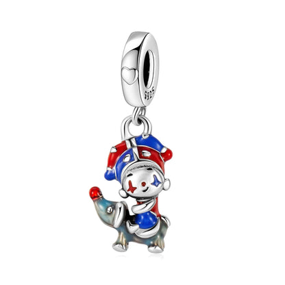 Exquisite Charm-Anhänger aus 925er-Sterlingsilber mit weißen Tigerperlen und Kaninchen-Barista-Anhänger, passend für Armbänder, niedliche Schmuck-Accessoires, Geschenke