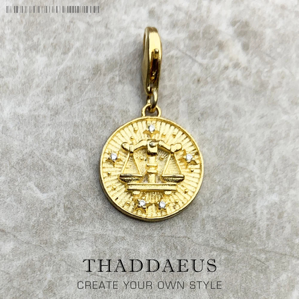 Charm-Anhänger Widder Stier Zwillinge Krebs Löwe Jungfrau Waage Skorpion Sgr Cap Aqu Fische Sternzeichen Vintage Geschenk 925er Sterlingsilber