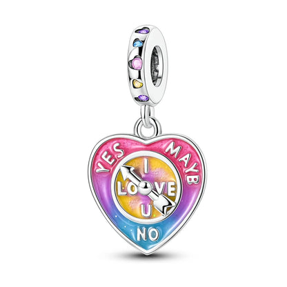 Bunte 925er-Sterlingsilber-Anhänger mit Sternenhimmel-Ölgemälde und leuchtenden Engeln, passend für Armbänder, schöne Schmuckgeschenke