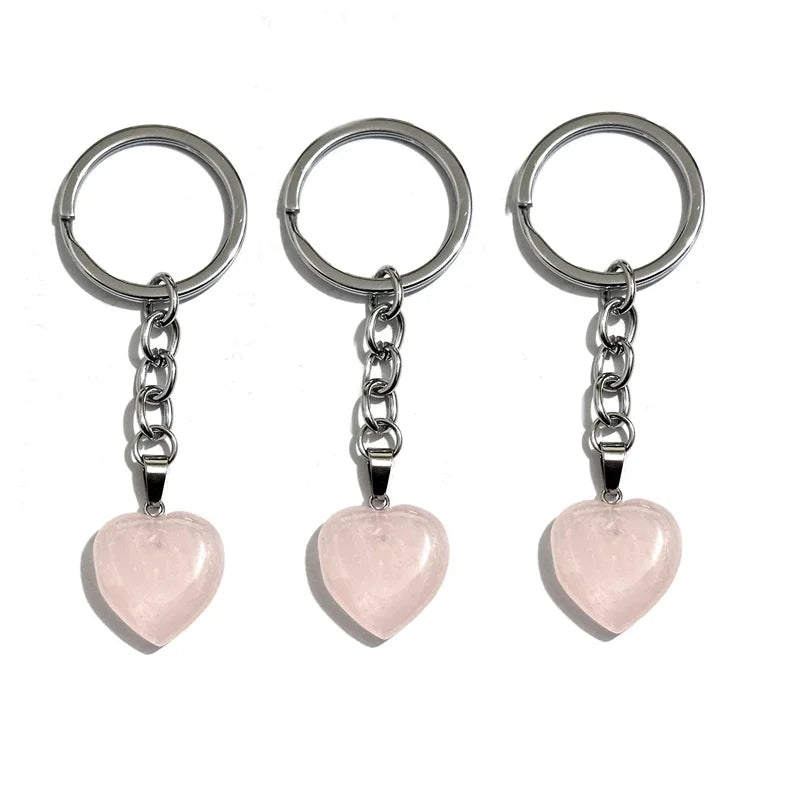 20 stücke Natürliche Raue Rohstein Kristall Quarz Schlüsselbund Frauen Männer Handtasche Hangle Auto Schlüssel Halter Raw Mineral Stein Schlüsselring schmuck
