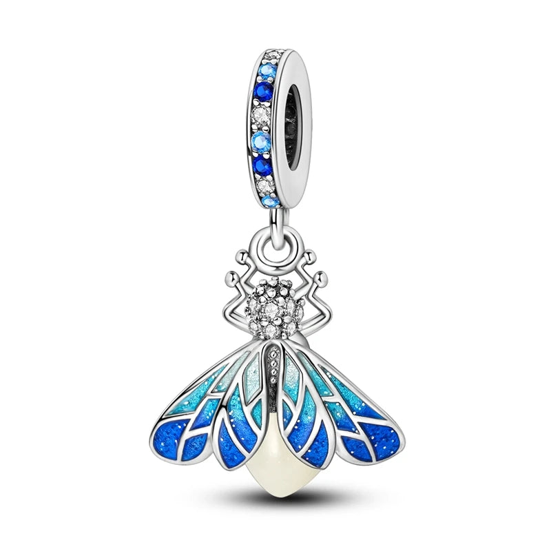 Heißer Verkauf 925er Sterlingsilber Blauwal & Marienkäfer & Engel baumelnder Charm für Armband Boutique Halskette MiNi-Serie Anhänger Geschenk