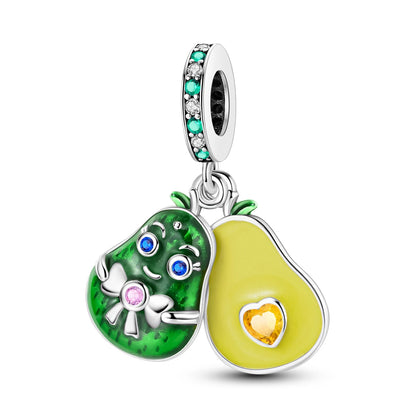Obst-Charm-Perle aus 925er Silber, Erdbeere, Kirsche, Avocado-Anhänger, passend für Original-Armbänder, DIY-Modeschmuck