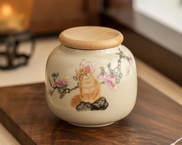 Ceramic pet urn, rabbit and cat urn, dog and cat accessories, "I Remember and Funeral" ash box, pet puppy enchantment boxes, cat accessories