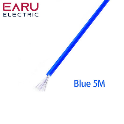 5 mt/los Hitzebeständige Weiche Elektrische Silikon Draht Kabel 8 10 12 14 16 18 20 22 24 26 28 30 AWG 5M 6 Farbe Rot Schwarz Blau
