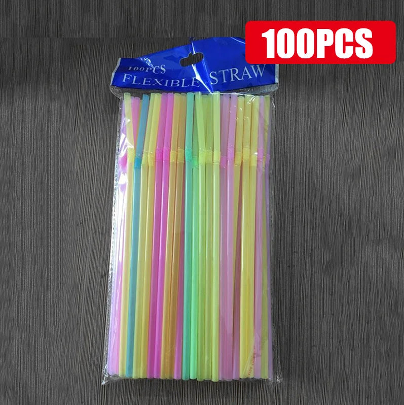 50-3000PCS Mehrfarbige Trinkhalme rietjes Milch Tee Bar Party Hochzeit Küche Home Zubehör Getränke Schwarz Stroh Großhandel