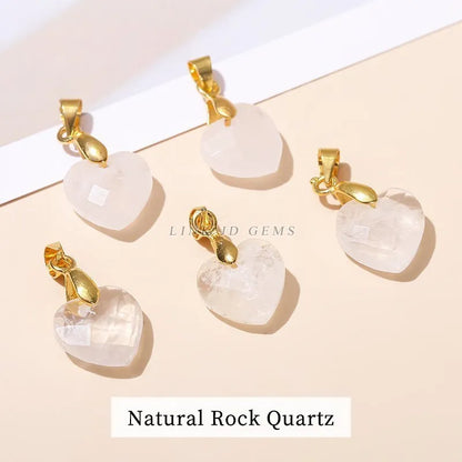 5 teile/los natürliche rosa Quarz Amethyst Lapislazuli facettierte Herz Anhänger 12*5mm kleine Gold Charms für Schmuck herstellung Zubehör