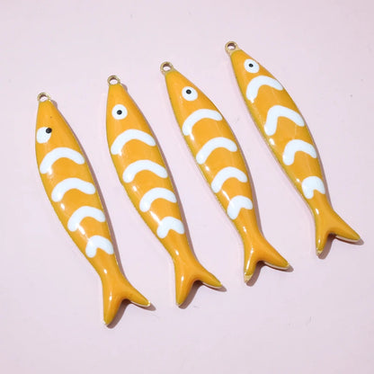10 Stück 40x8mm Edelstahl Emaille Fisch Charms Anhänger DIY Schmuck Making Zubehör Erkenntnisse für Halsketten Ohrringe Armbänder