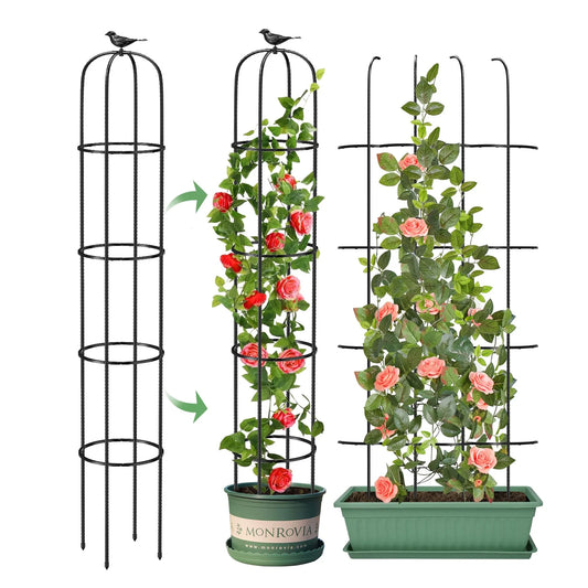 Turm-Obelisk Garten-Rankgitter Kletterpflanzen-Rostschutz Metall-Pflanzgefäß-Kletterstütze für Innen- und Außenbereich Blumen Gemüse