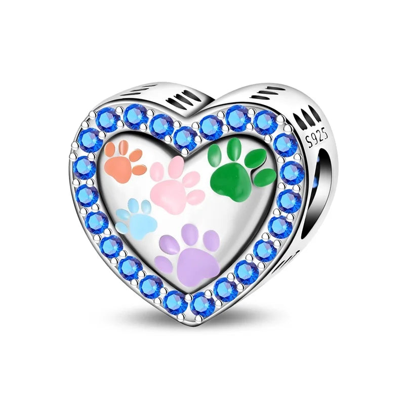 Blaue Serie 925er Sterling Jungfrau Maria Schleife Chamäleon Tanzschuhe Flugzeug Ticket Charm passend für DIY Armband Halskette süße Geschenke