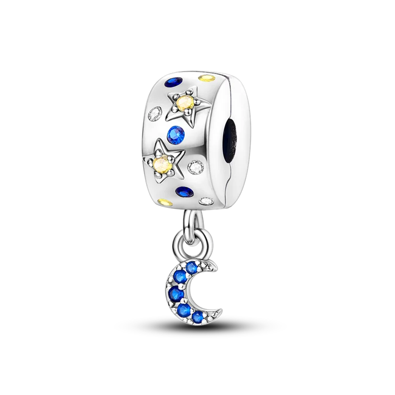 Silberverschluss, 925er-Sterlingsilber, CZ-Pflaster-Clip-Charms, Gänseblümchen-Perlen, Stopper, Sicherheitskette, passend für Original-Armreif, Schmuck-Clip