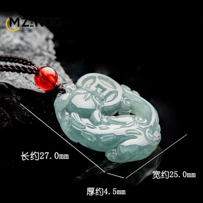 Myanmar A Goods Jadeit Blue Water Money Brave Anhänger Luxus Charm Herren und Damen Schmuck Jade Halskette Geschenk